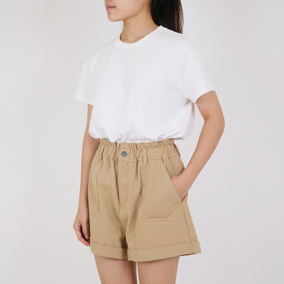 Women Paperbag Shorts - Khaki - SW2210542B