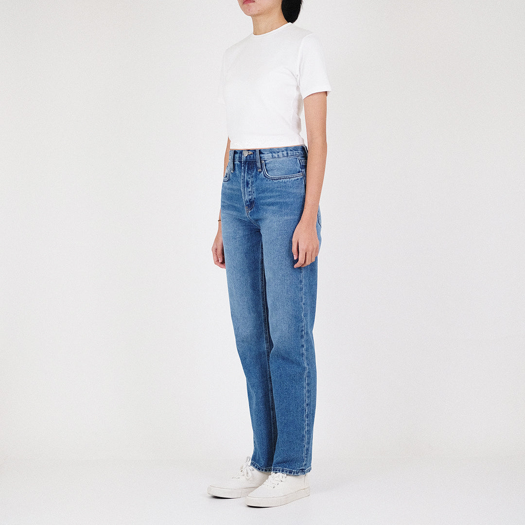 Women High Waisted Jeans - Blue - SW2210544A