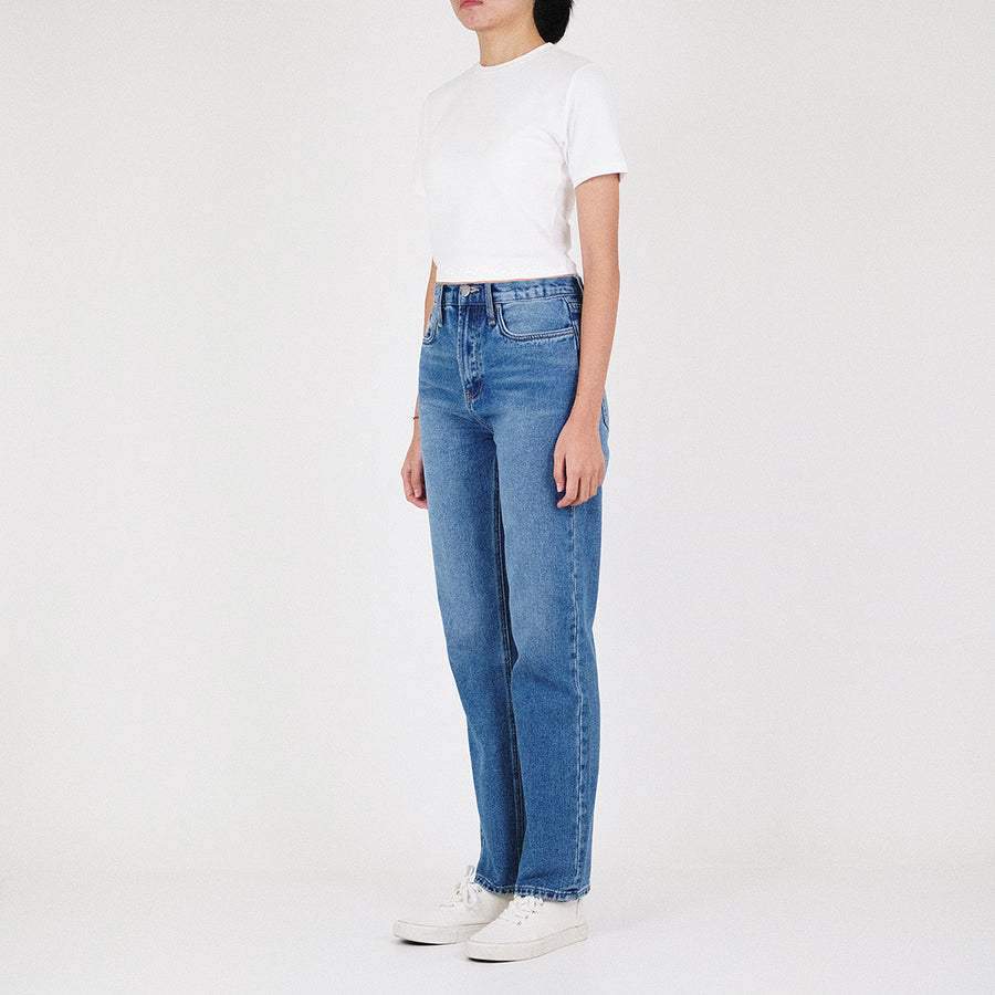 Women High Waisted Jeans - Blue - SW2210544A
