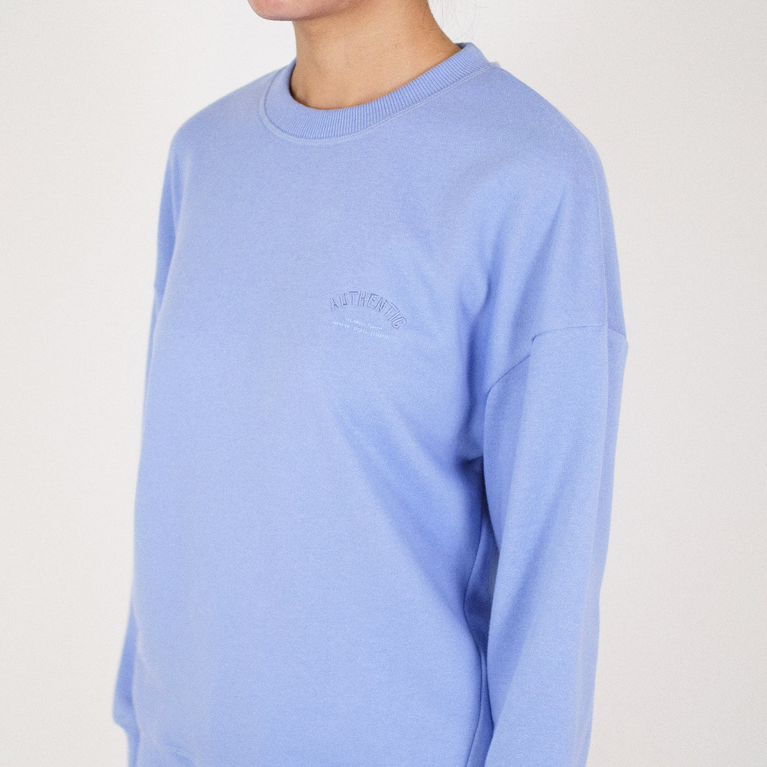 Women Oversized Sweatshirt - Blue - SW2210590C