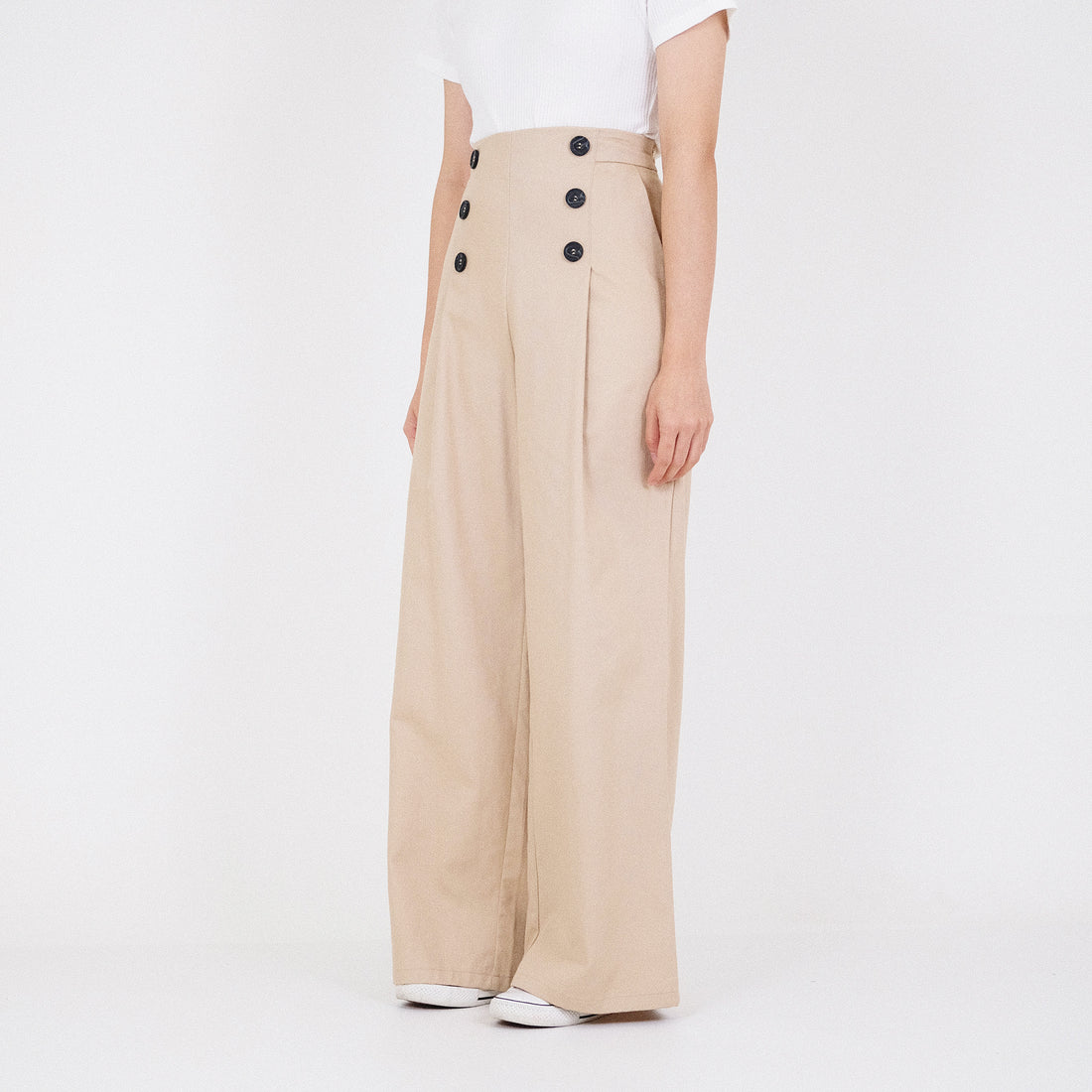 Women Button Detailed Pants - Khaki - SW2211569A