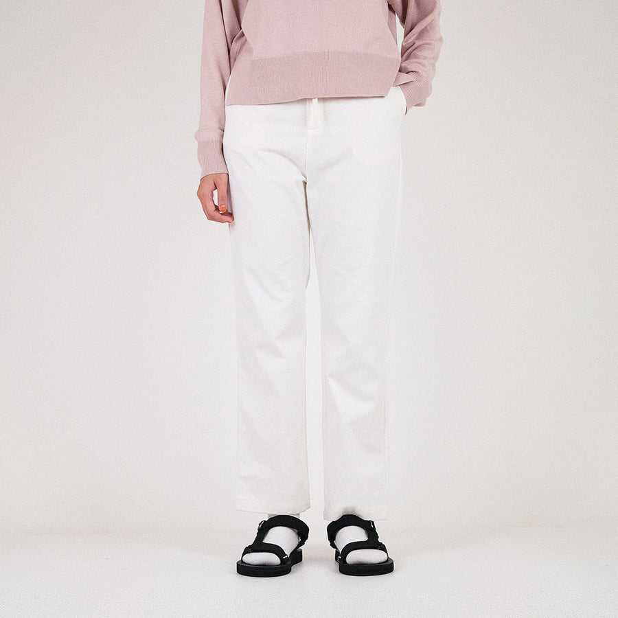 Women Elastic Waist Pants - Off White - SW2211570A