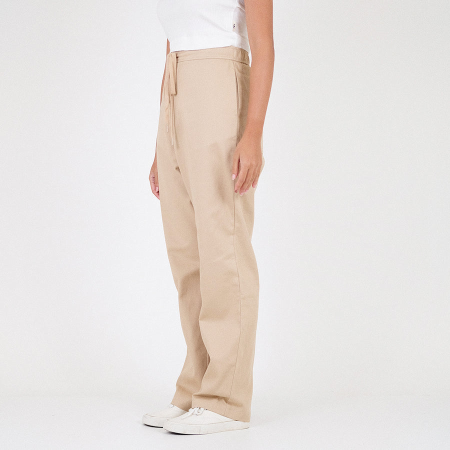 Women Elastic Waist Pants - Khaki - SW2211570B