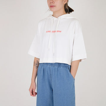 Women Cropped Hoodie - Off White - SW2212574A
