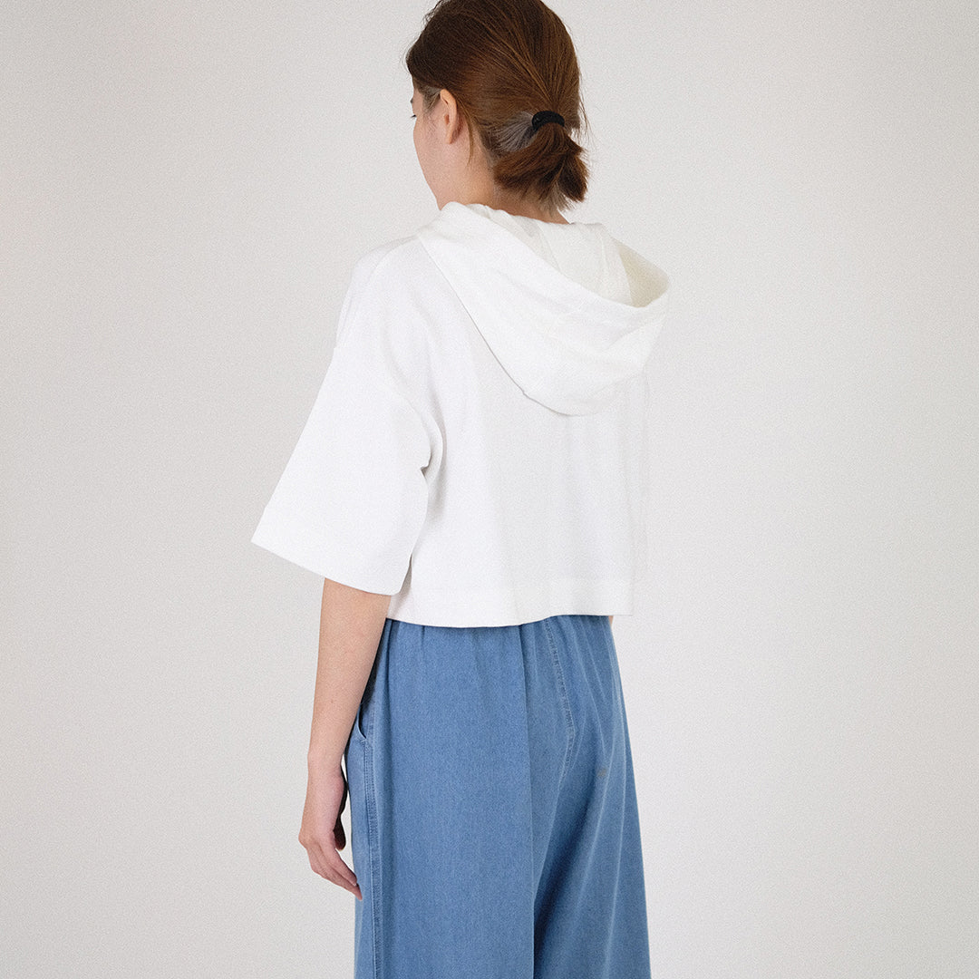 Women Cropped Hoodie - Off White - SW2212574A