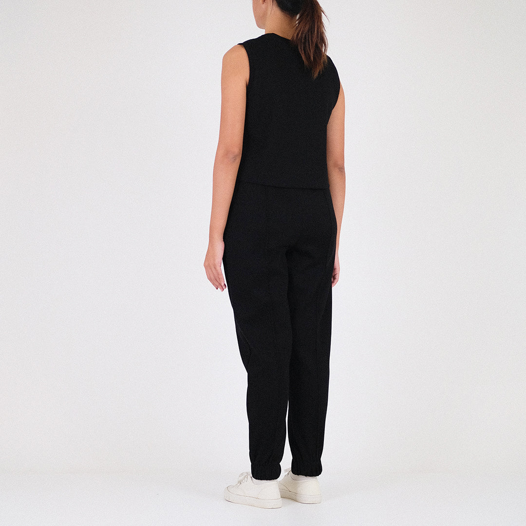 Women Pique Tank Top - Black - SW2212580B