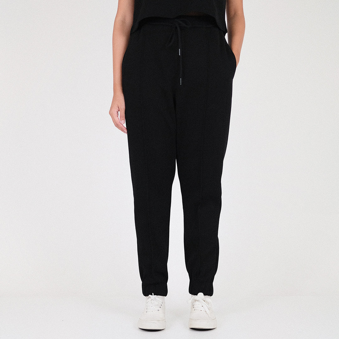 Women Pique Sweatpants - Black - SW2212585B