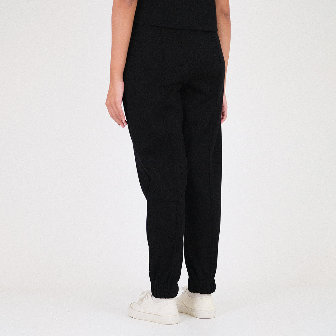Women Pique Sweatpants - Black - SW2212585B