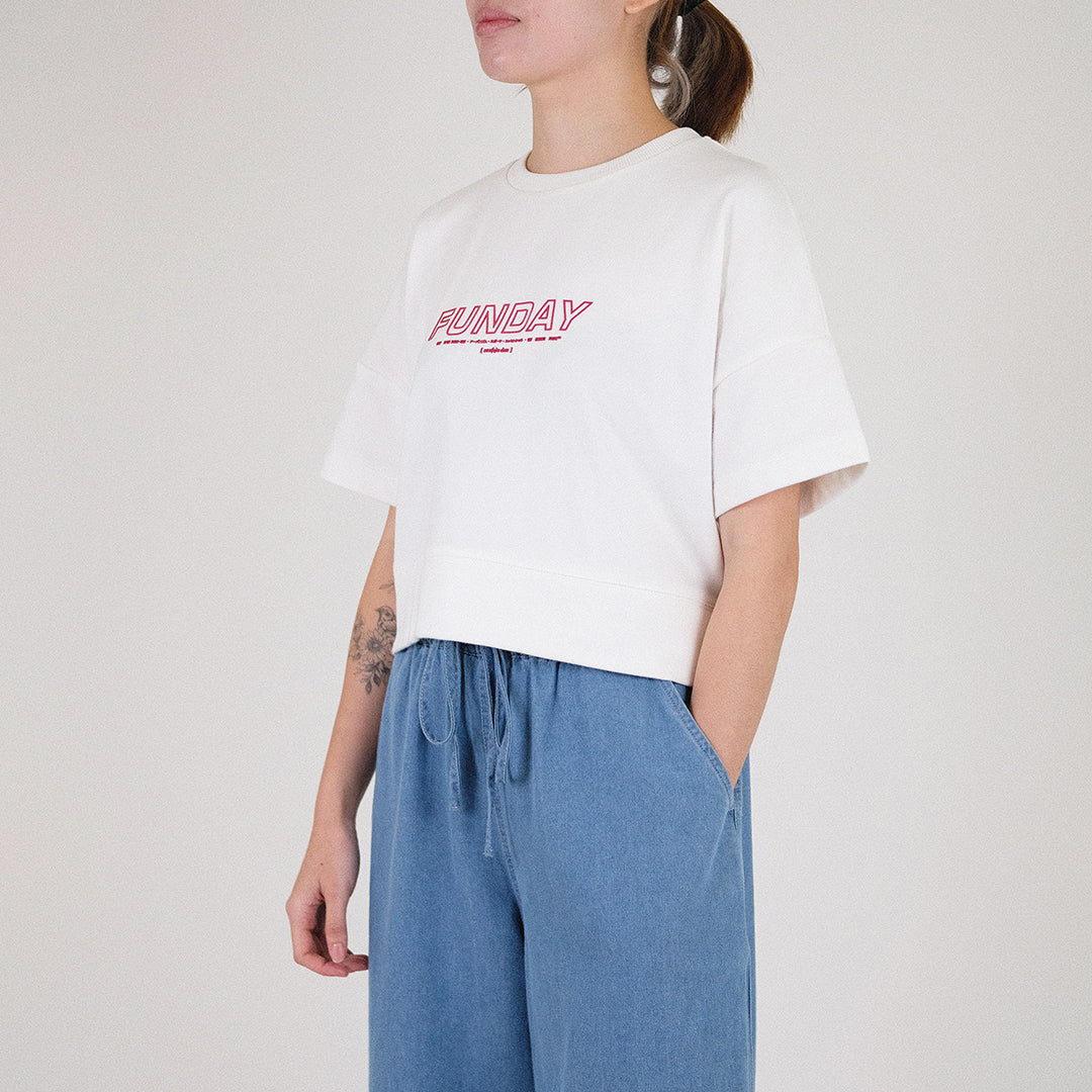 Women Cropped Top - Off White - SW2301004A