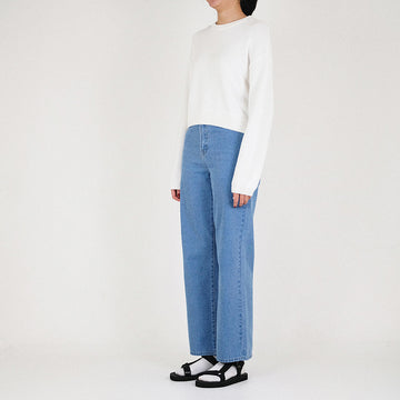 Women Cropped Sweater - Off White - SW2301007A