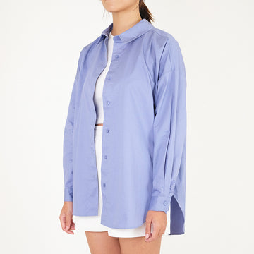 Women Oversized Shirt - Blue - SW2301011C