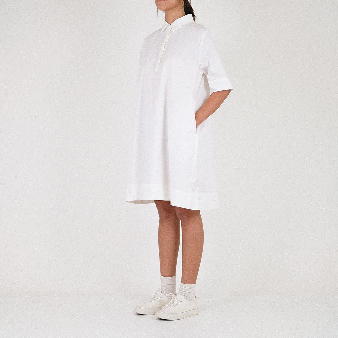 Women Shirt Dress - Off White - SW2301012A