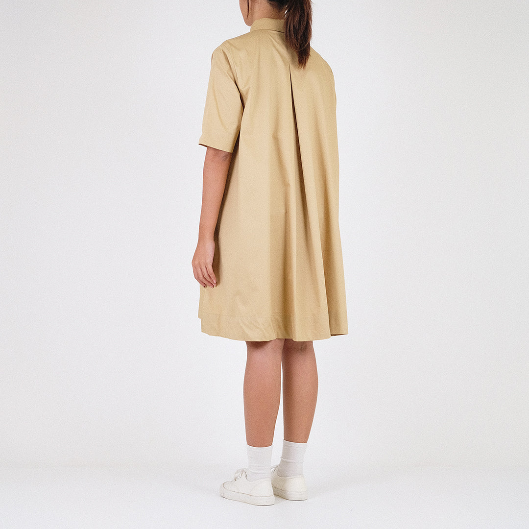Women Shirt Dress - Khaki - SW2301012B