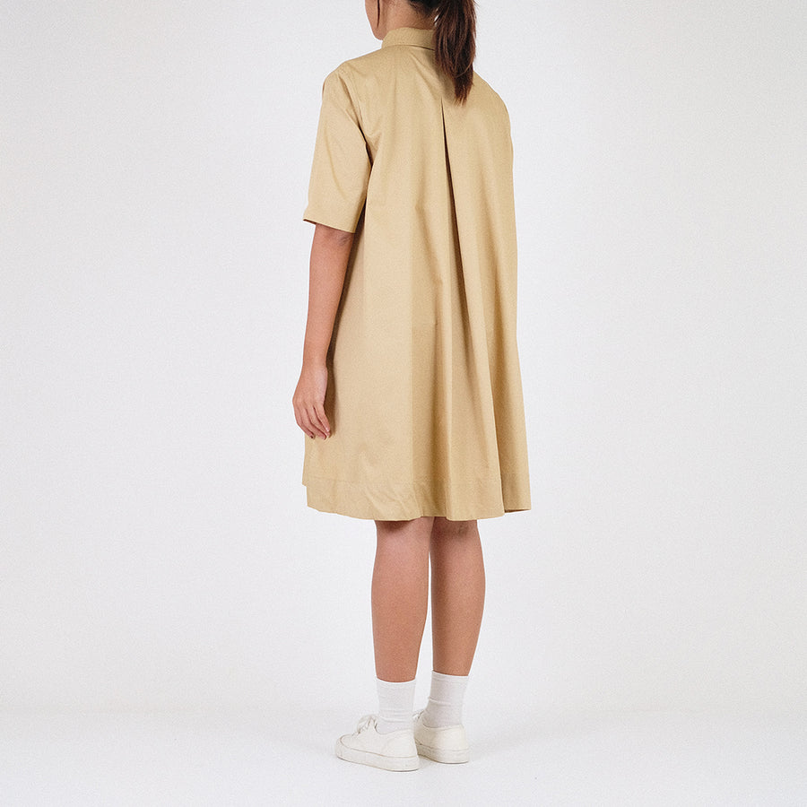 Women Shirt Dress - Khaki - SW2301012B