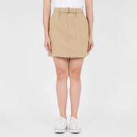 Women Elastic Waist Skirt - Khaki - SW2301017A