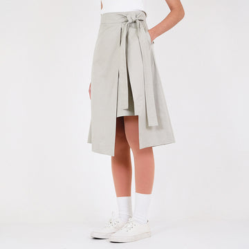 Women Overlap Skirt - Light Green - SW2301019A