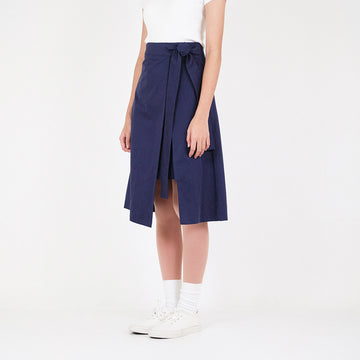 Women Overlap Skirt - Navy - SW2301019B