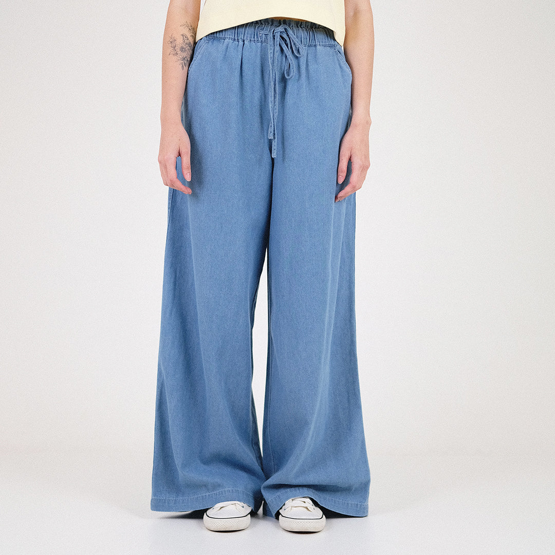 Women Wide Leg Pants - Light Blue - SW2301023A