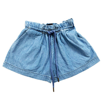 Girl Ruffled Shorts - Blue - SG2302025B