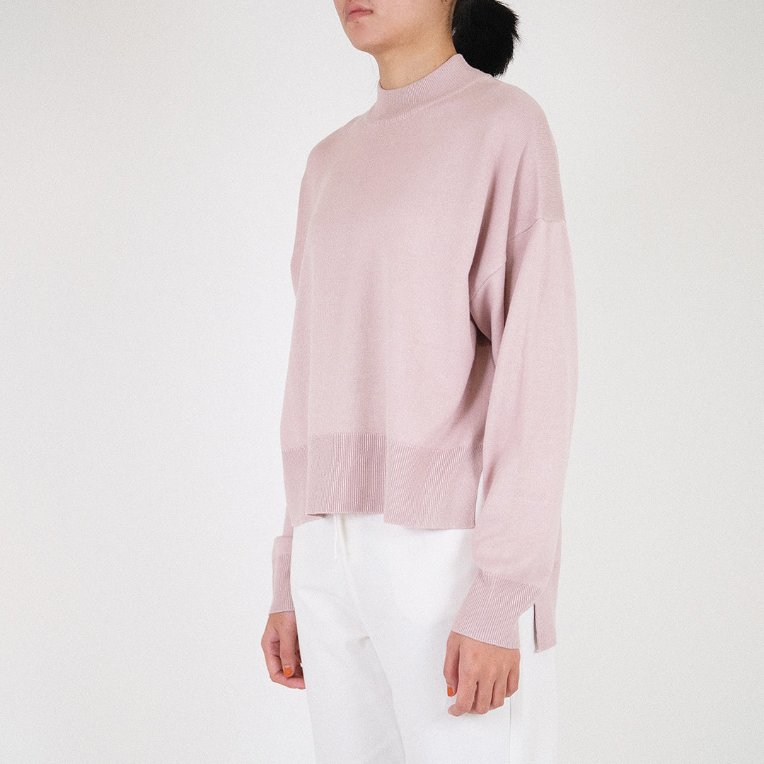 Women Mock Neck Sweater - Purple - SW2302031A