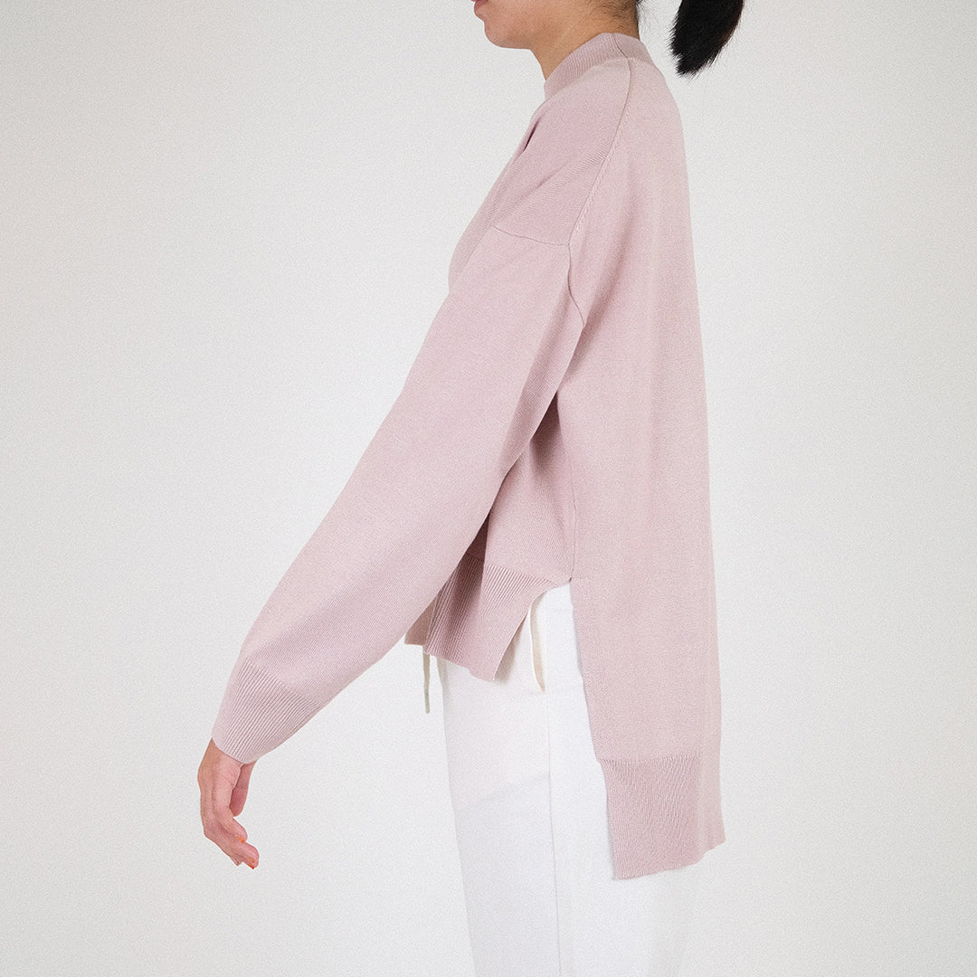 Women Mock Neck Sweater - Purple - SW2302031A