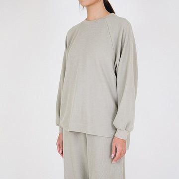 Women Waffle Knit Top - Light Green - SW2302036A