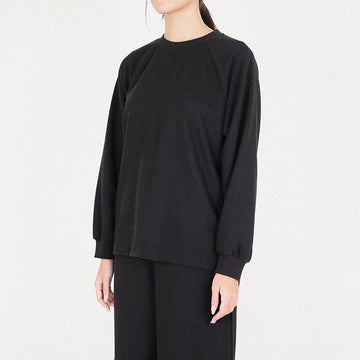 Women Waffle Knit Top - Black - SW2302036B