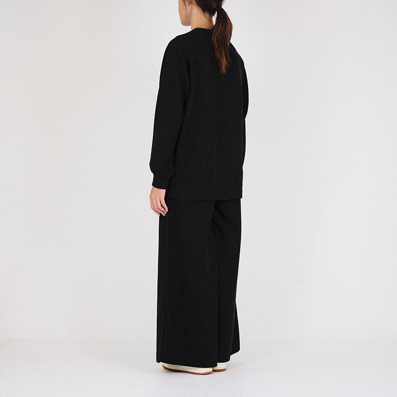 Women Waffle Knit Pants - Black - SW2302037B