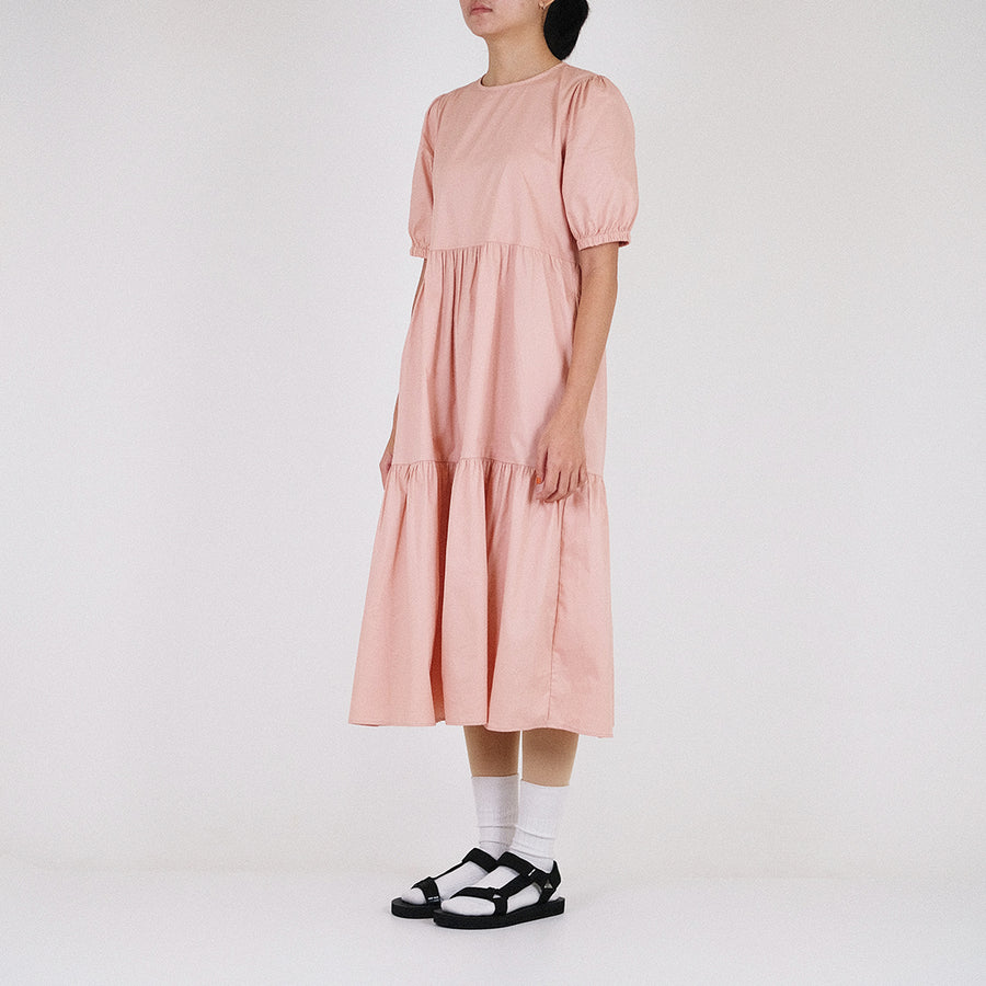 Women Tiered Dress - Pink - SW2302039A
