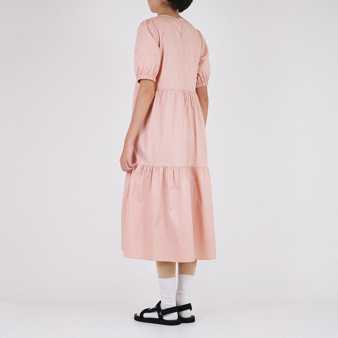 Women Tiered Dress - Pink - SW2302039A
