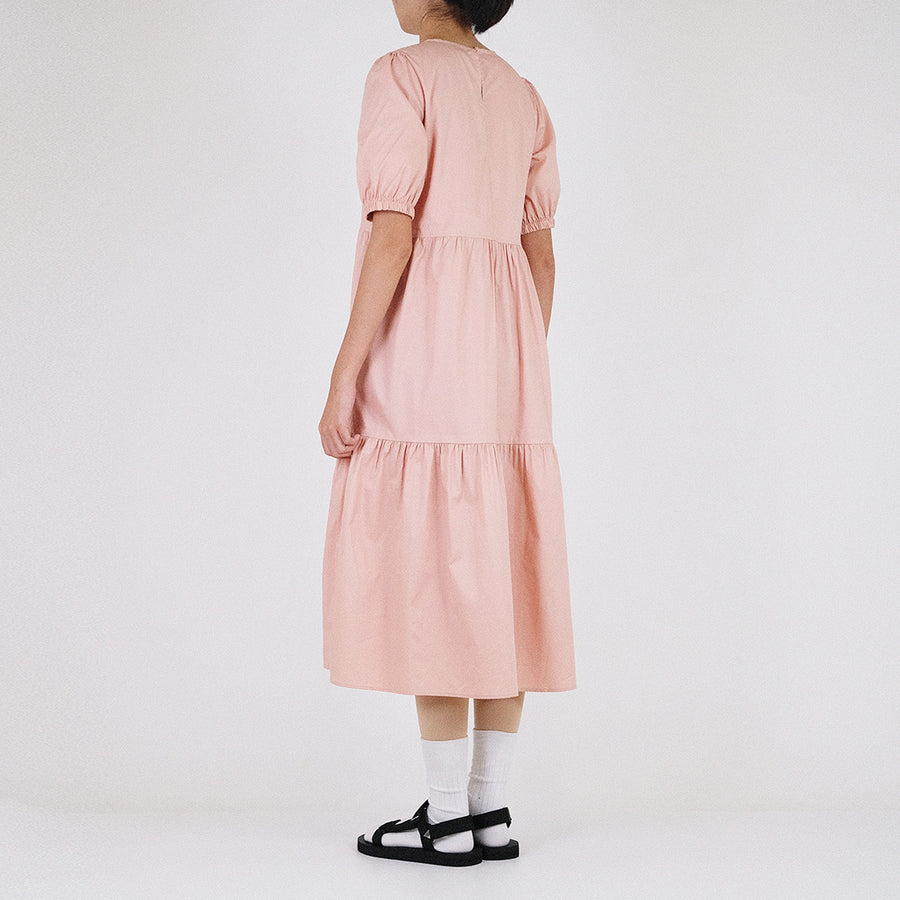 Women Tiered Dress - Pink - SW2302039A