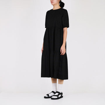 Women Tiered Dress - Black - SW2302039B