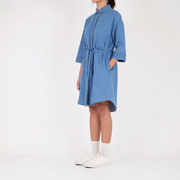 Women Oversized Shirt Dress
 - Blue - SW2303046B