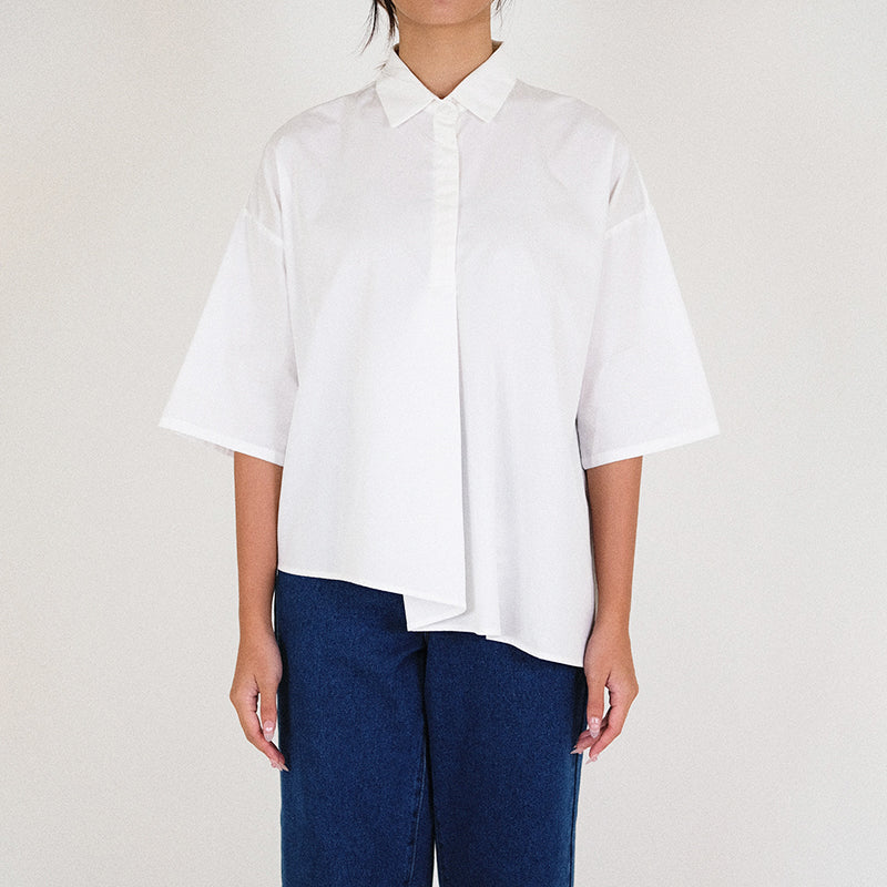Women Oversized Shirt - Off White - SW2303047A