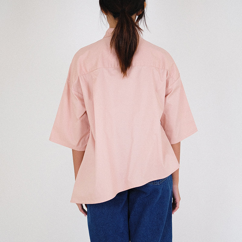 Women Oversized Shirt - Light Pink - SW2303047B